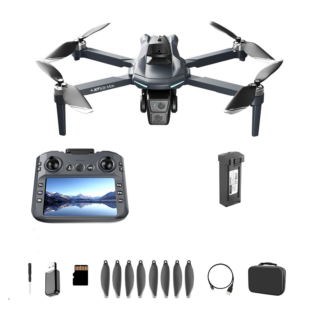 GPS Drone 4.3" Remote Control Screen 4K HD Camera UAV XT606